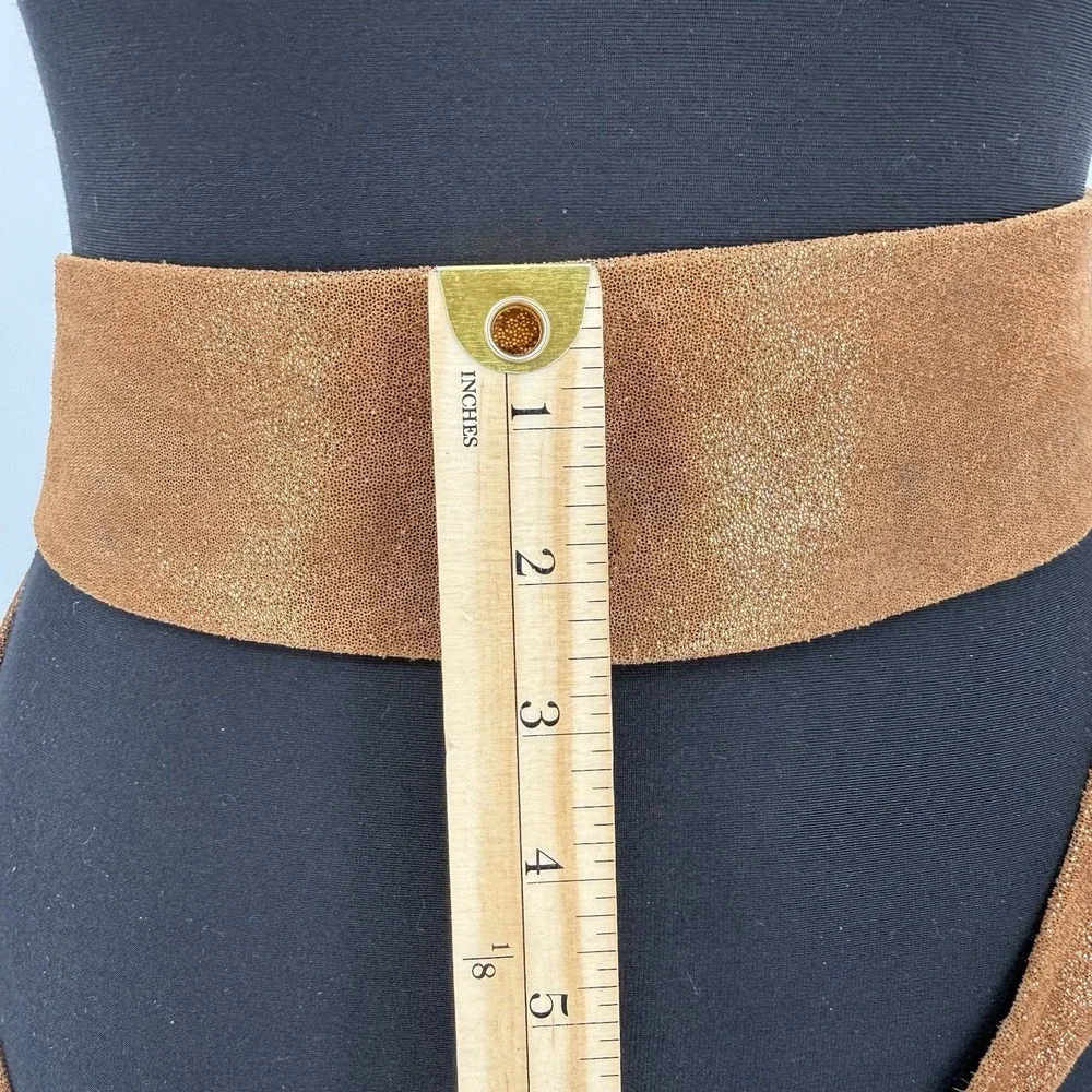 Ada Collection Light Brown Leather Classic Wrap Belt Made in Argentina NWT New